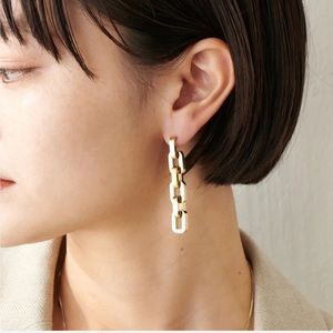 Eddie Borgo Supra‎ Link Drop Earrings, 12k gold, post back, NIP